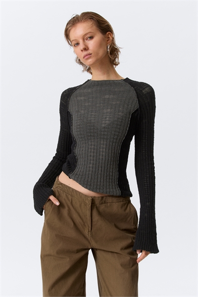 Тонкий вязаный свитер с рукавами реглан артикул 1319263001