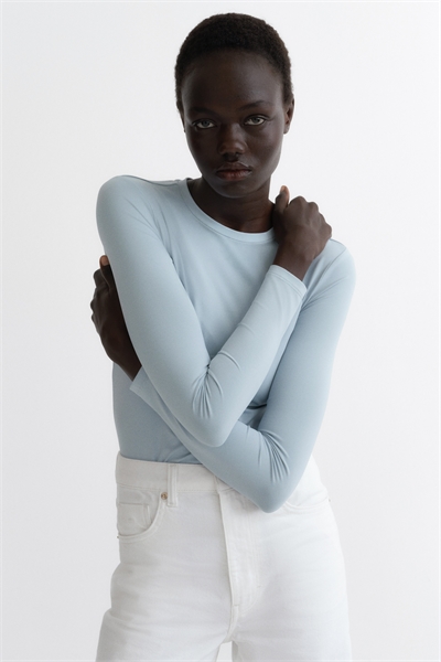 Топ из микрофибры с длинными рукавами артикул 1191700041