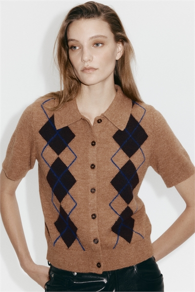 Кардиган с воротником артикул 1305448003