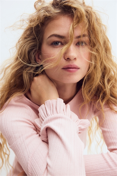 Длинный топ из трикотажа в рубчик 1323231002