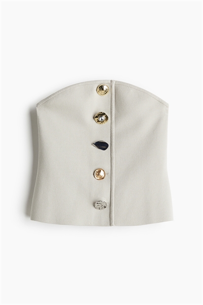 Топ-бандо с декором из пуговиц артикул 1260828002