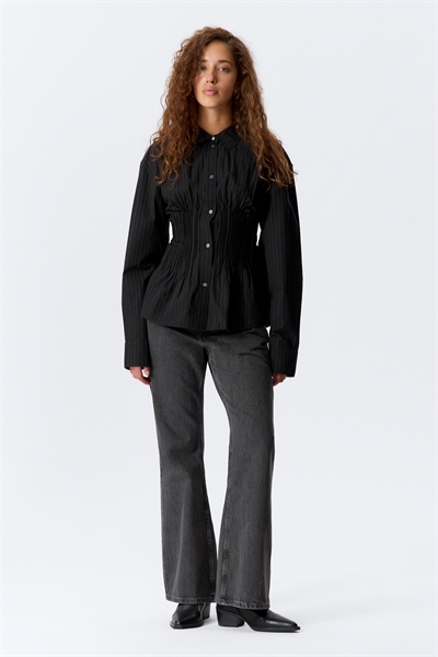 Рубашка из хлопкового поплина с заниженной талией артикул 1296922003