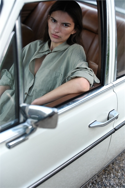 Рубашка из смесового льна Oversized артикул 1256528003