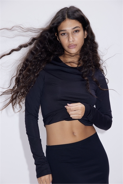 Топ из джерси с длинными рукавами артикул 1267021002