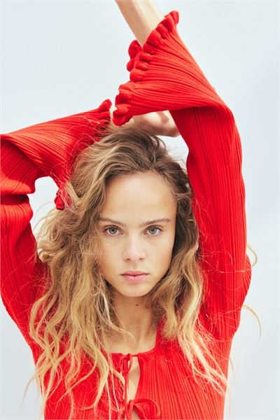 Топ с пеплумом из ребристого трикотажа артикул 1278009001