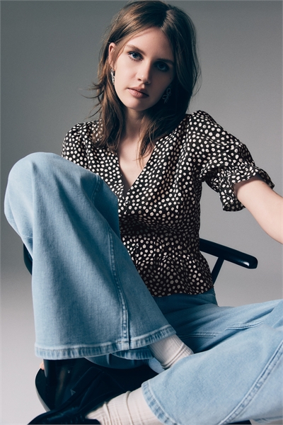 Блузка с пеплумом артикул 1299079005