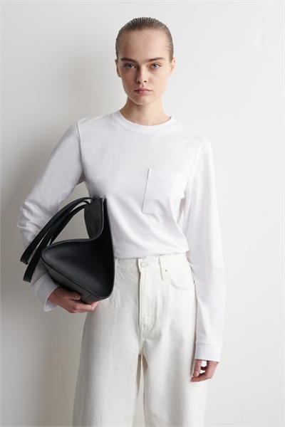 Оверсайз футболка с длинными рукавами из грубого хлопка артикул 1317243002