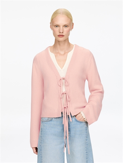 Шерстяной кардиган с завязками артикул 1305308002