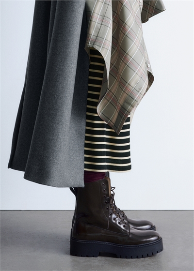 Кожаные ботинки на шнуровке 1317193002