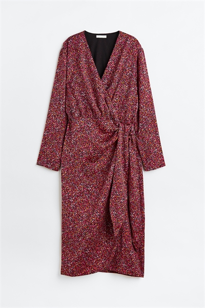 Атласное платье с запахом артикул 1125188003