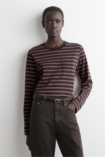 Оверсайз футболка с длинными рукавами из грубого хлопка артикул 1317243003