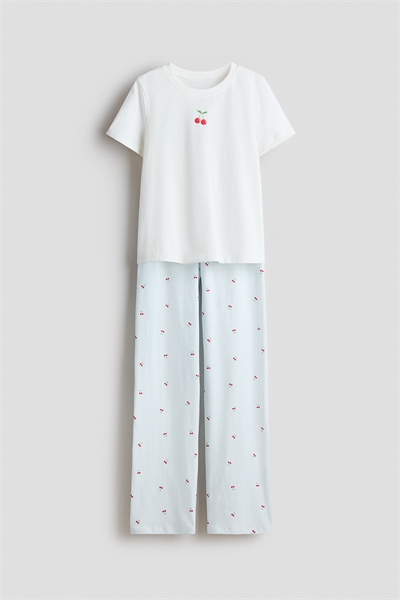 Пижама из принтованного хлопка артикул 1310684003