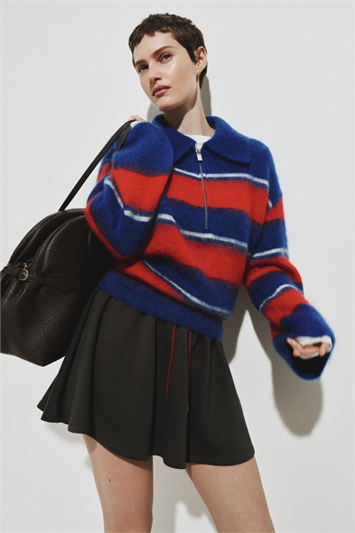 Джемпер на молнии из мохеровой смеси артикул 1323524002