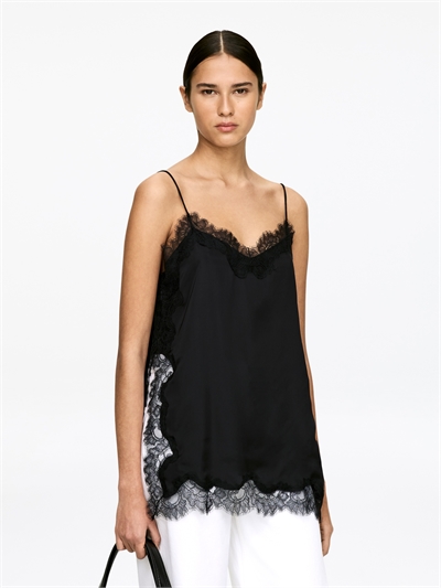 Топ с бретелями и кружевными деталями артикул 1319240002