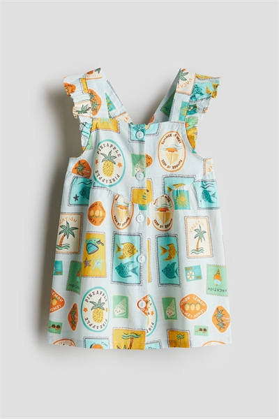 Платье из хлопка с отделкой воланами артикул 1123540012