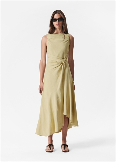 Асимметричное платье-миди с узлом-обертыванием артикул 1282643002