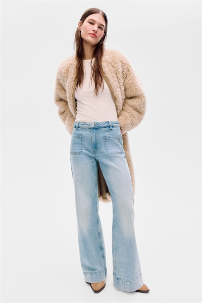 Джинсы с широкой высокой талией артикул 1308115009