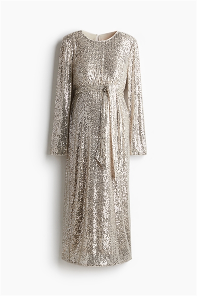 Платье MAMA с завязывающимся поясом с блестками артикул 1242469001