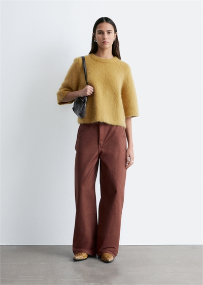 Трикотажная футболка из смеси мохера артикул 1322499004