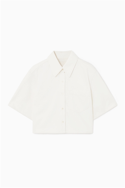 Обрезанная джинсовая рубашка с короткими рукавами артикул 1222514002