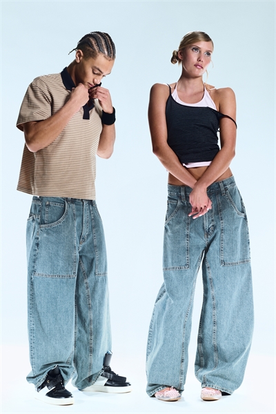 Джинсы унисекс Dunno с низким подъемом и свободной бочкообразной штаниной артикул 1291038007