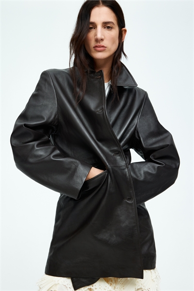 Кожаное пальто артикул 1266975001