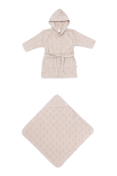 Махровый комплект полотенец - полотенце с капюшоном и халат 1-2 года артикул 1236163001