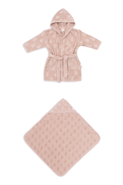 Махровый комплект полотенец - полотенце с капюшоном и халат 1-2 года артикул 1236163002