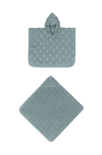 Махровый комплект полотенец - полотенце с капюшоном и пончо для купания артикул 1277018001