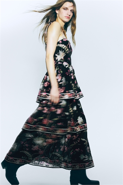 Многослойное платье из смешанного льна артикул 1328033001