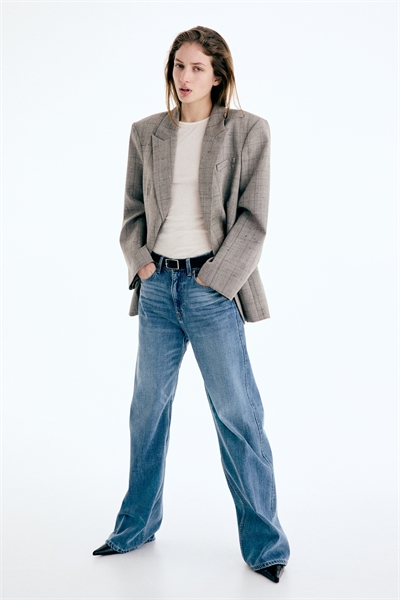 Широкие высокие джинсы артикул 1328298003