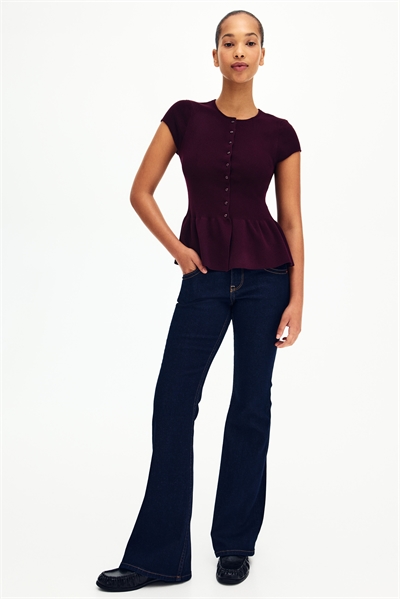 Кардиган с коротким рукавом и баской артикул 1328919003