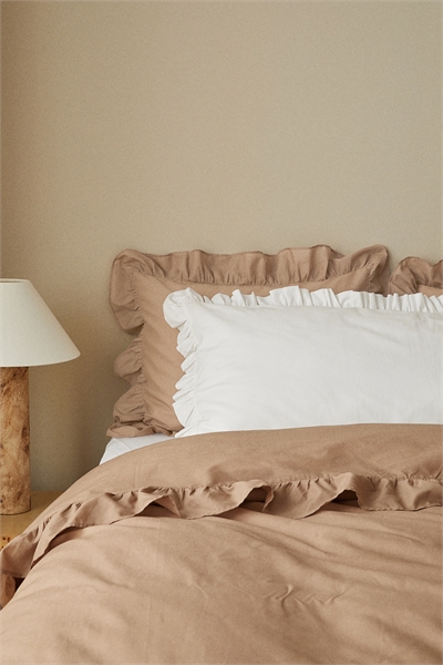 Чехол для подушки из хлопка с оборкой артикул 1258576001