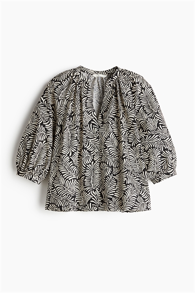 Блузка из поплина с воздушными рукавами артикул 1273994001