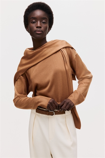 Джемпер с отделкой шарфом артикул 1339484001