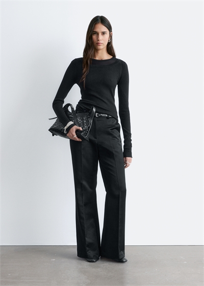 Расклешенные брюки с пресс-креативом артикул 1306602002