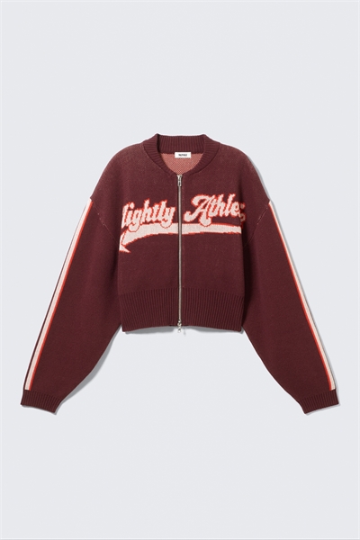 Обрезанный жаккардовый кардиган на молнии артикул 1295366003