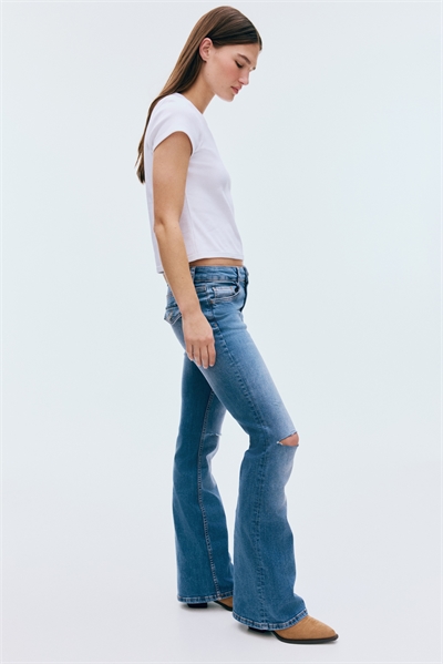 Расклешенные низкие джинсы артикул 1293853021