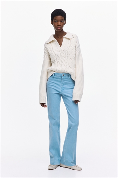 Расклешенные высокие джинсы артикул 1314625006