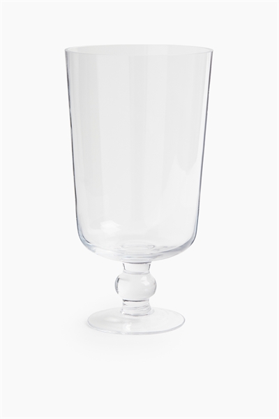 Большая стеклянная ваза на ножке артикул 1302538001