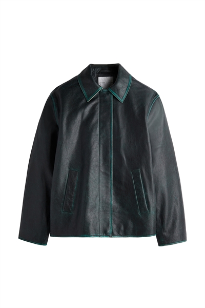 Кожаная куртка с ручной лакировкой артикул 1268903001