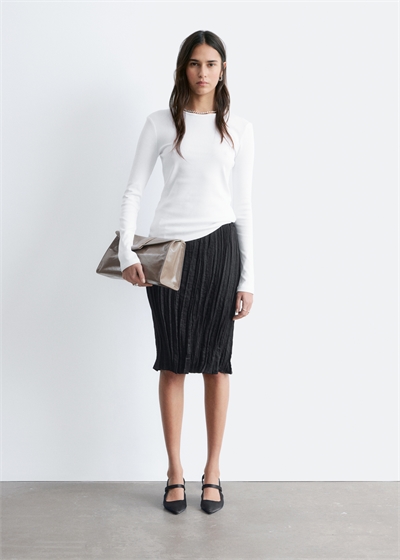 Ребристый топ с длинными рукавами артикул 1304037001