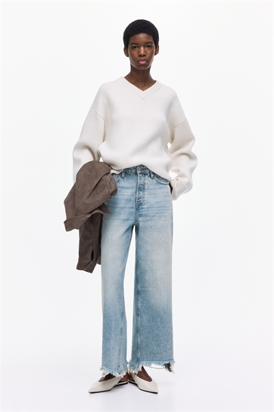 Широкие джинсы с высокой талией и лодыжками артикул 1330558001