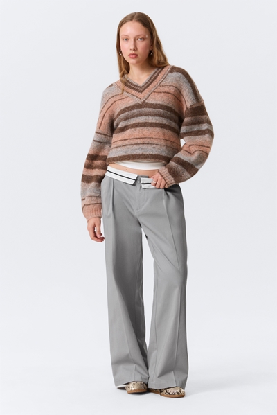 Брюки из саржи с заниженной талией артикул 1290977002