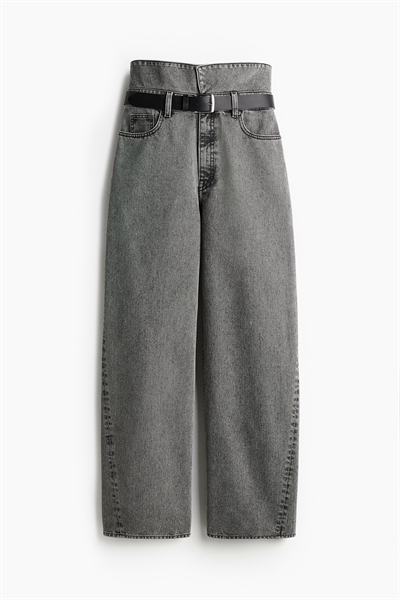 Джинсы с широким бумажным пакетом артикул 1282387001