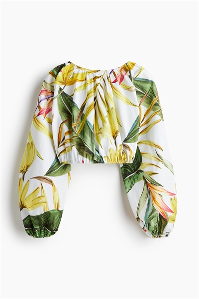 Обрезанная блузка из поплина артикул 1273990001