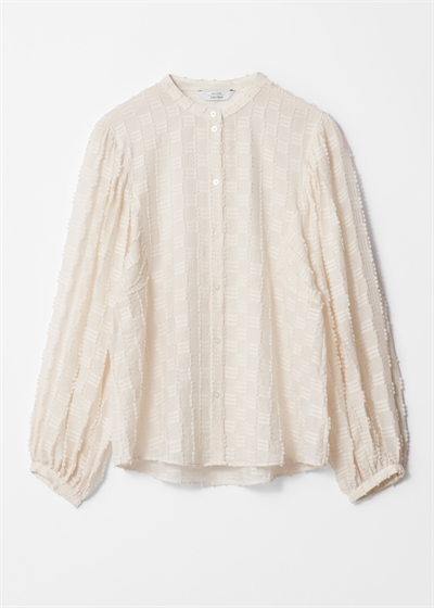 Текстурированная блузка с объемными рукавами артикул 1261181001