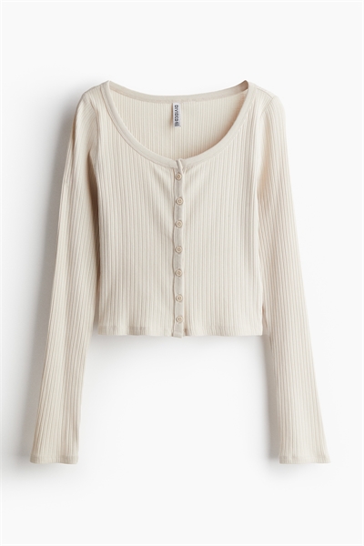 Ребристый топ на пуговицах спереди артикул 1234738002