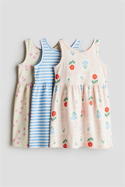 Платья из хлопка с набивным рисунком в количестве 3 штук артикул 1281576004