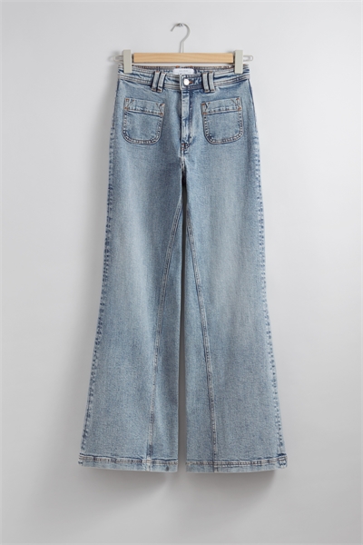 Расклешенные джинсы с накладными карманами артикул 1217942001